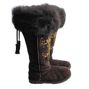 J. Crew Alpine Embroidered Shearling Lug Boots